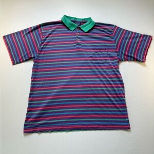 Bristol Blues Vintage Short Sleeve Polo Shirt, Men’s Size Large, Purple Striped